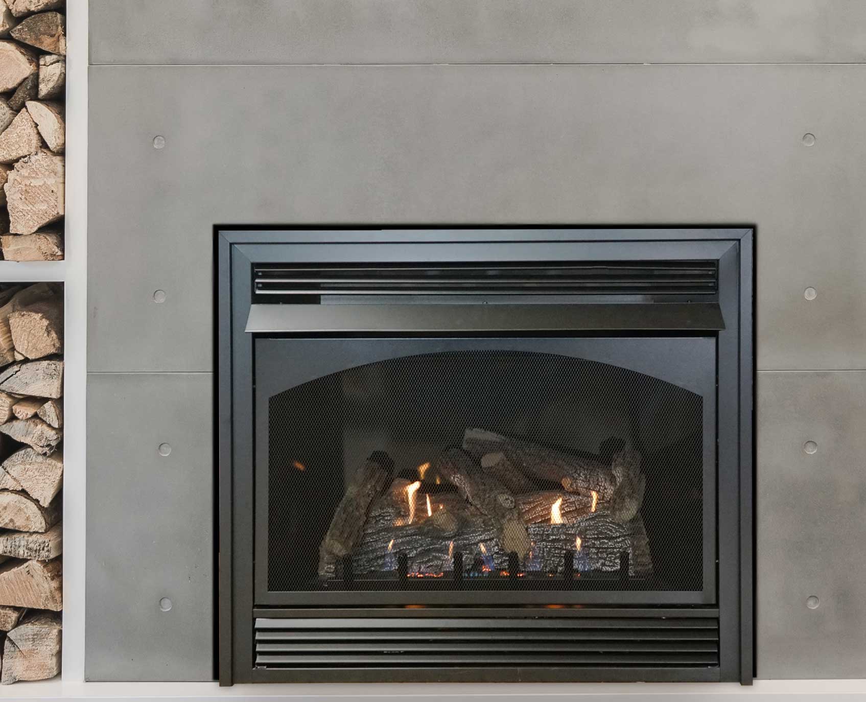 Empire Vail 32" Millivolt Control With On/Off Switch and Blower, Propane Gas Vent Free Premium Fireplace