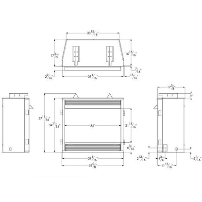 Empire Vail 36" Millivolt Control With On/Off Switch, Propane Gas Vent Free See Through Premium Fireplace
