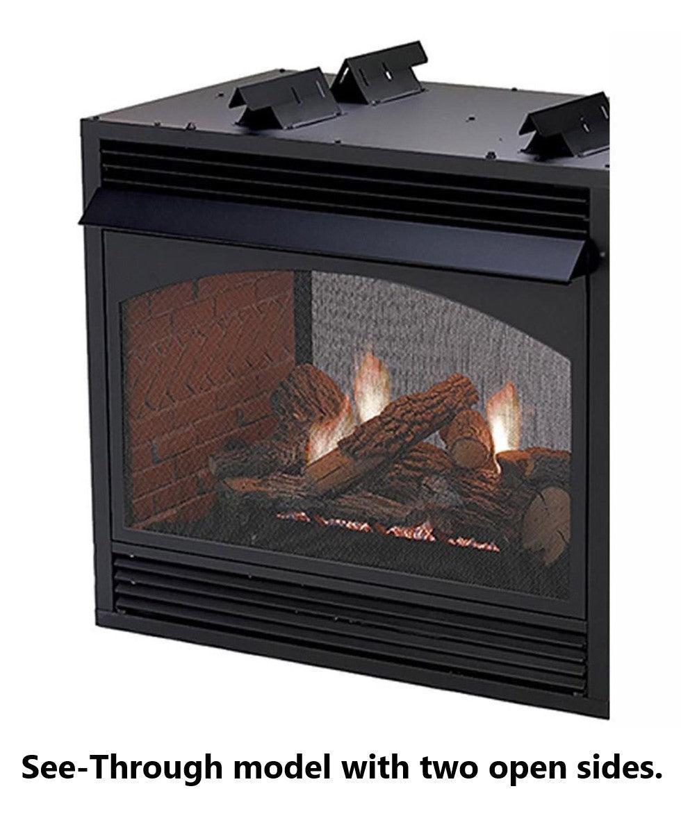 Empire Vail 36" Millivolt Control With On/Off Switch, Propane Gas Vent Free See Through Premium Fireplace