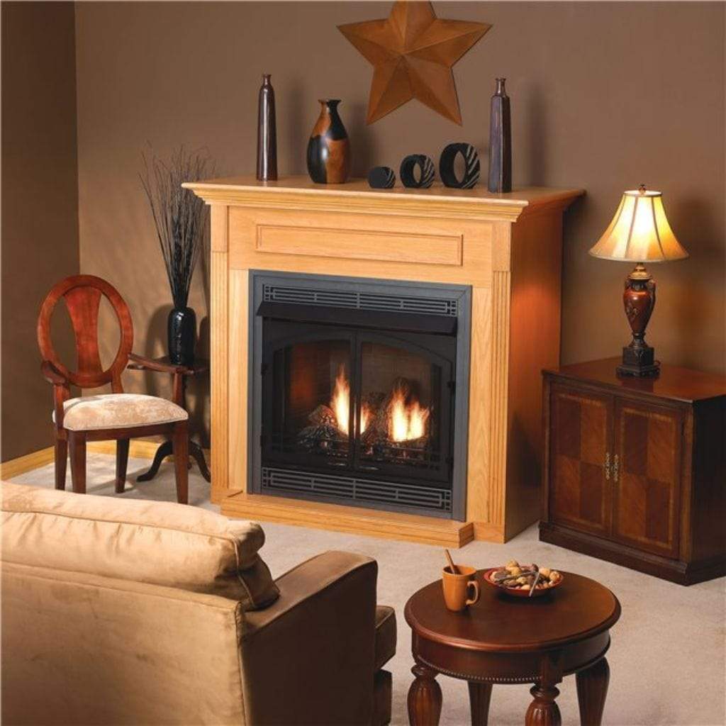Empire Wooden Mantel Cabinet with Base for 36" Fireplaces and Fireboxes