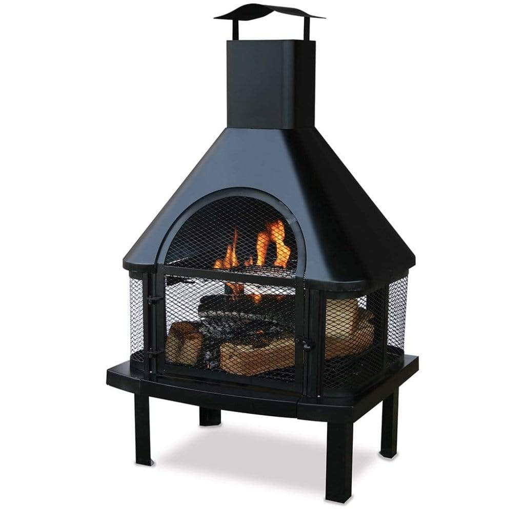Endless Summer 25" WAF1013C Black Wood Burning Outdoor Fireplace with Chimney