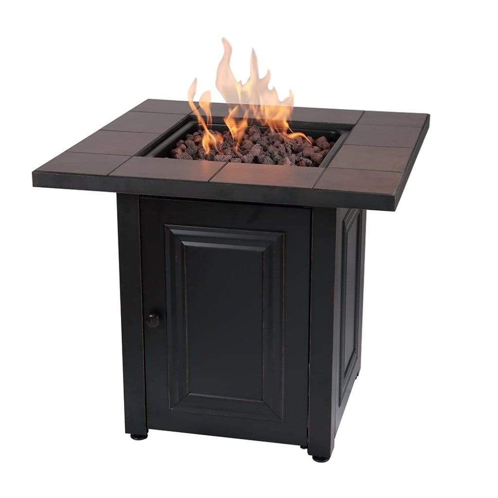 Endless Summer 28" Vanderbilt LP Gas Outdoor Fire Pit Table with Ceramic Tile Mantel