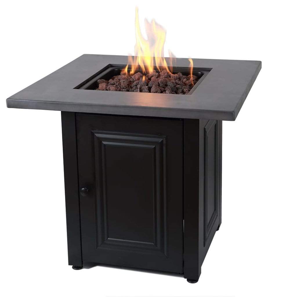 Endless Summer 28" Wakefield LP Gas Outdoor Fire Pit Table with Faux Concrete Resin Mantel