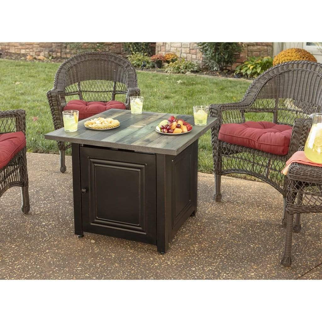 Endless Summer 30" Burlington LP Gas Outdoor Fire Pit Table with Faux Wood Top