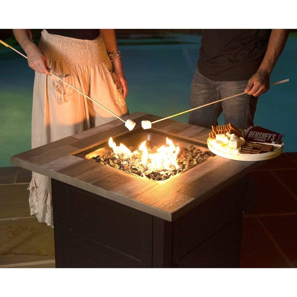 Endless Summer 30" Cayden LP Gas Outdoor Fire Pit Table with Faux Wood Mantel