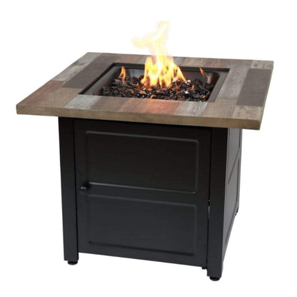 Endless Summer 30" Cayden LP Gas Outdoor Fire Pit Table with Faux Wood Mantel