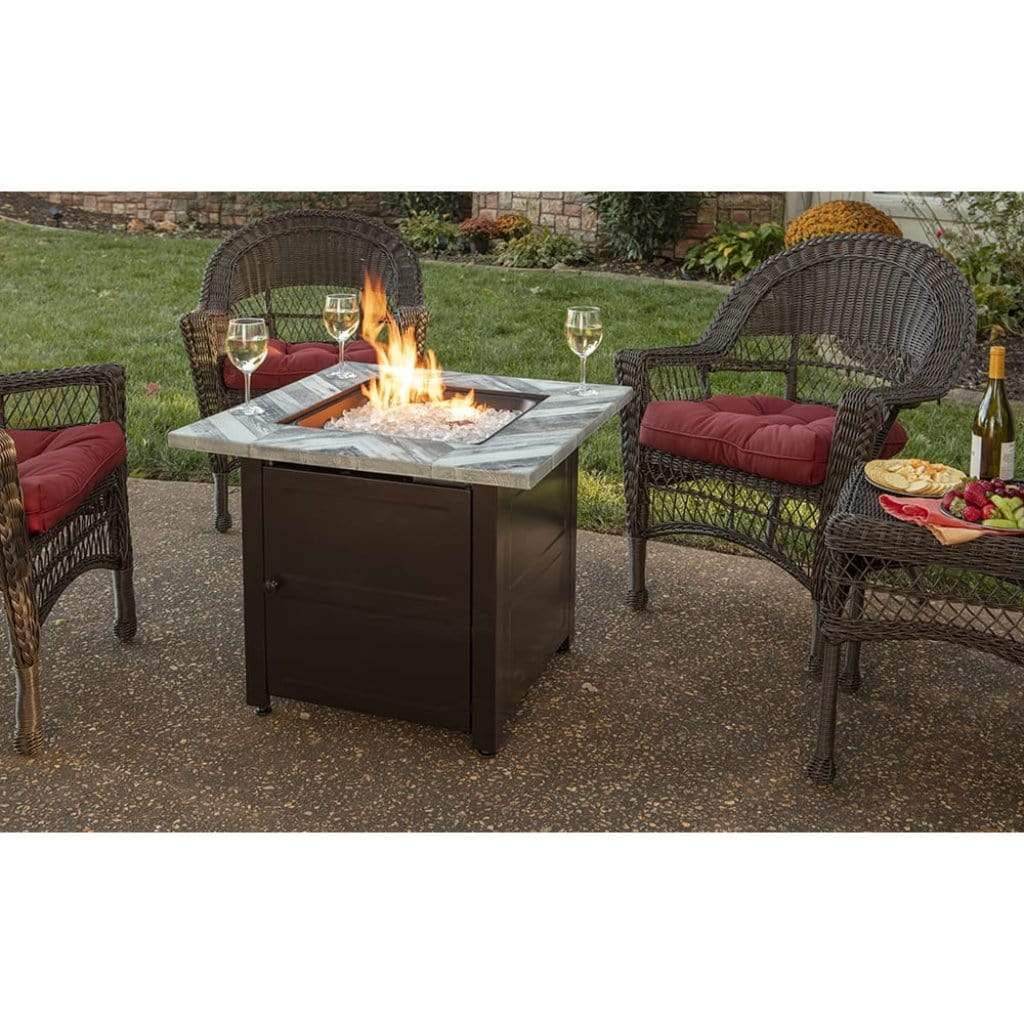Endless Summer 30" Duvall LP Gas Outdoor Fire Pit Table with Faux Wood Top