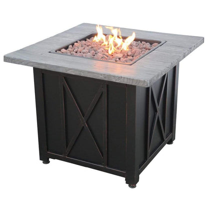 Endless Summer 30" GAD1450SP LP Gas Outdoor Fire Pit Table with Weathered Wood Grain Printed Mantel