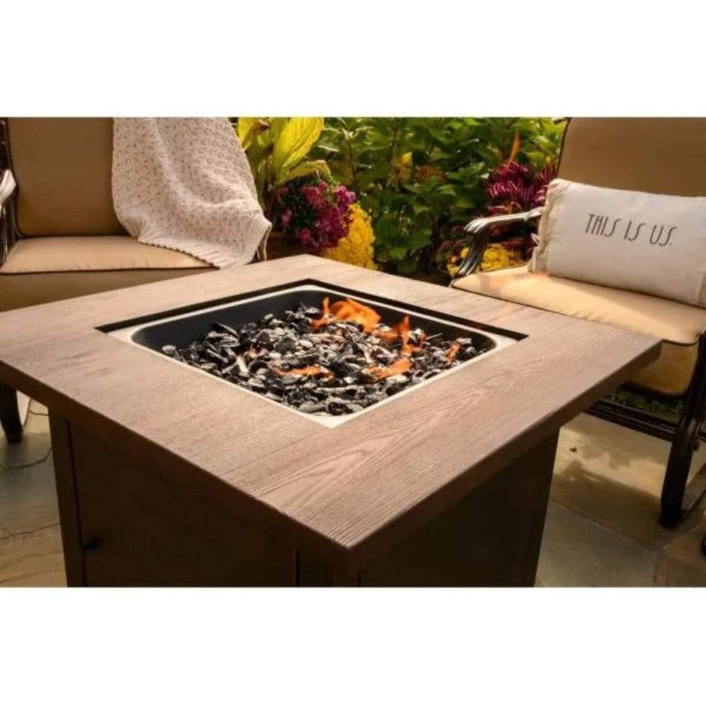 Endless Summer 30" Spencer LP Gas Outdoor Fire Pit Table with Printed Resin Mantel