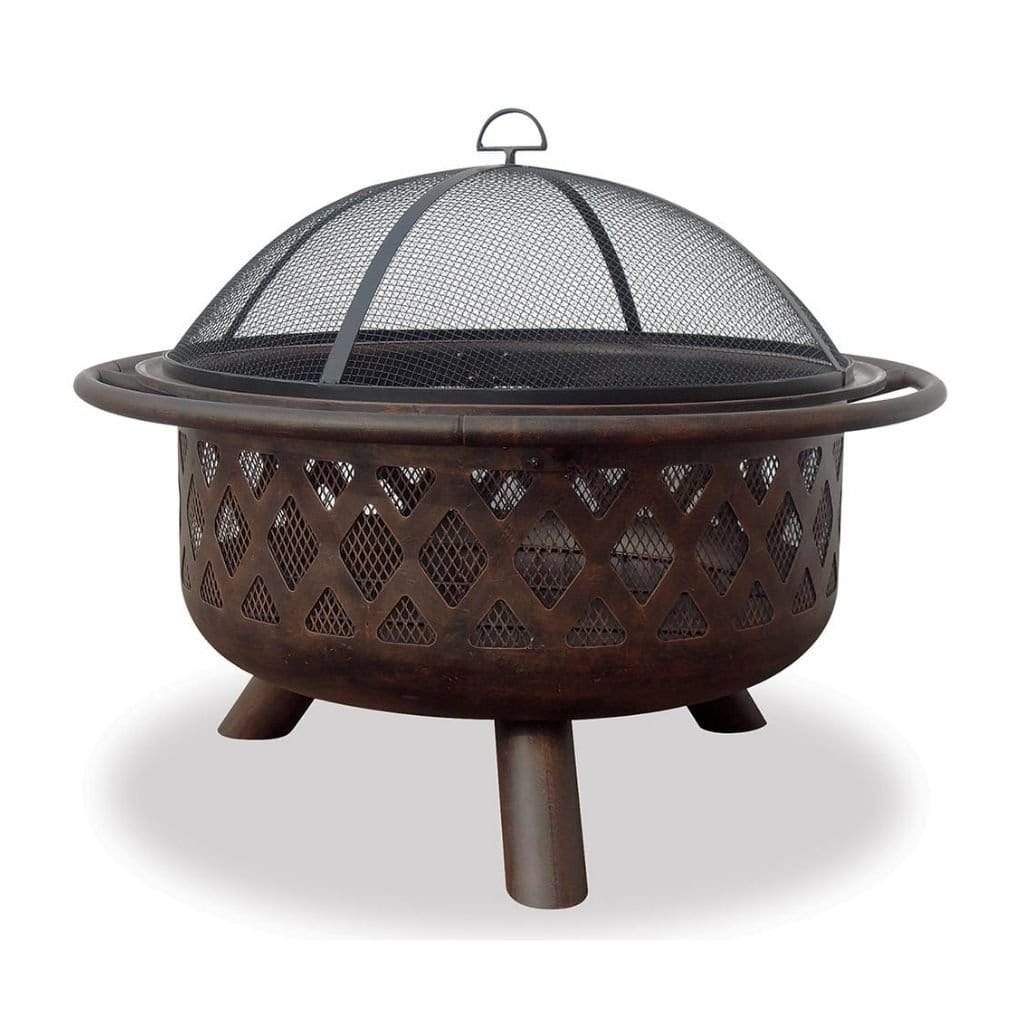 Endless Summer 30" WAD792SP Oil Rubbed Bronze Wood Burning Outdoor Fire Pit with Lattice Design