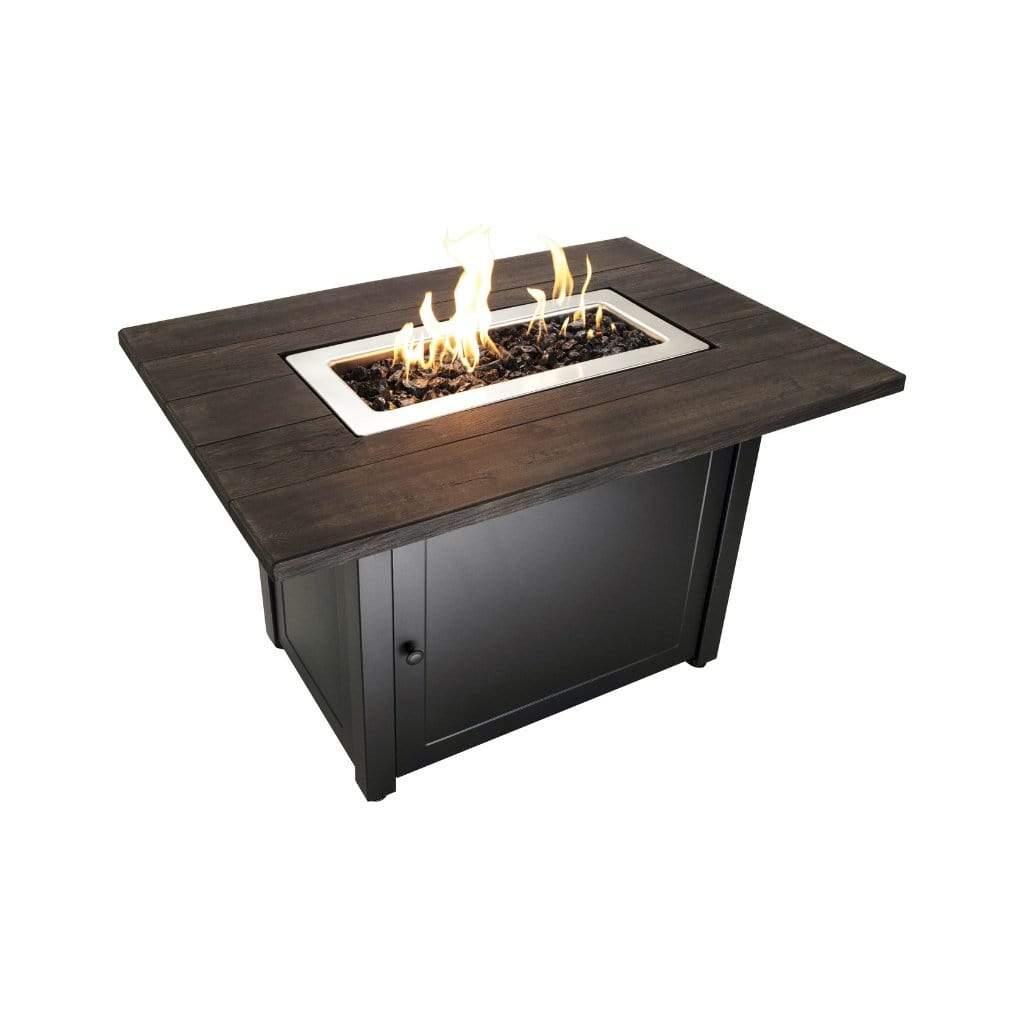 Endless Summer 40" Marc Rectangular LP Gas Outdoor Fire Pit Table with Faux Wood Mantel