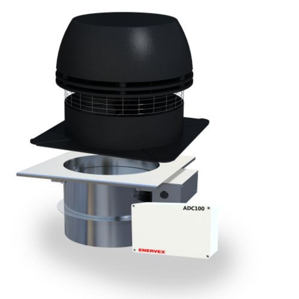 Enervex RS 14" Chimney Fan With 14" 120-Volts Mechanical Fireplace Damper, Fan & Damper Control - Automated Draft & Damper System