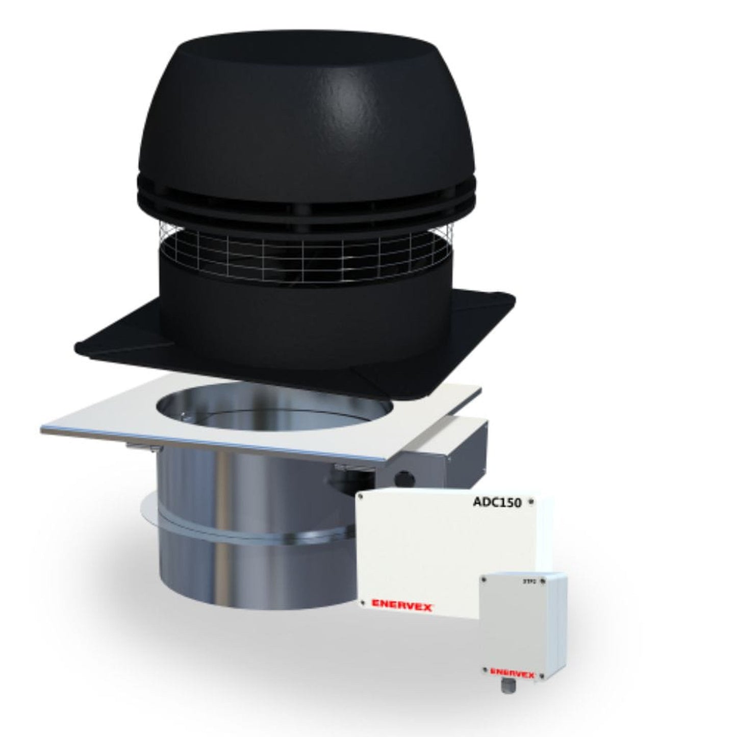 Enervex RS 9" Chimney Fan With 14" 120-Volts Mechanical Fireplace Damper, Modulating Fan & Damper Controller - IntelliDraft System
