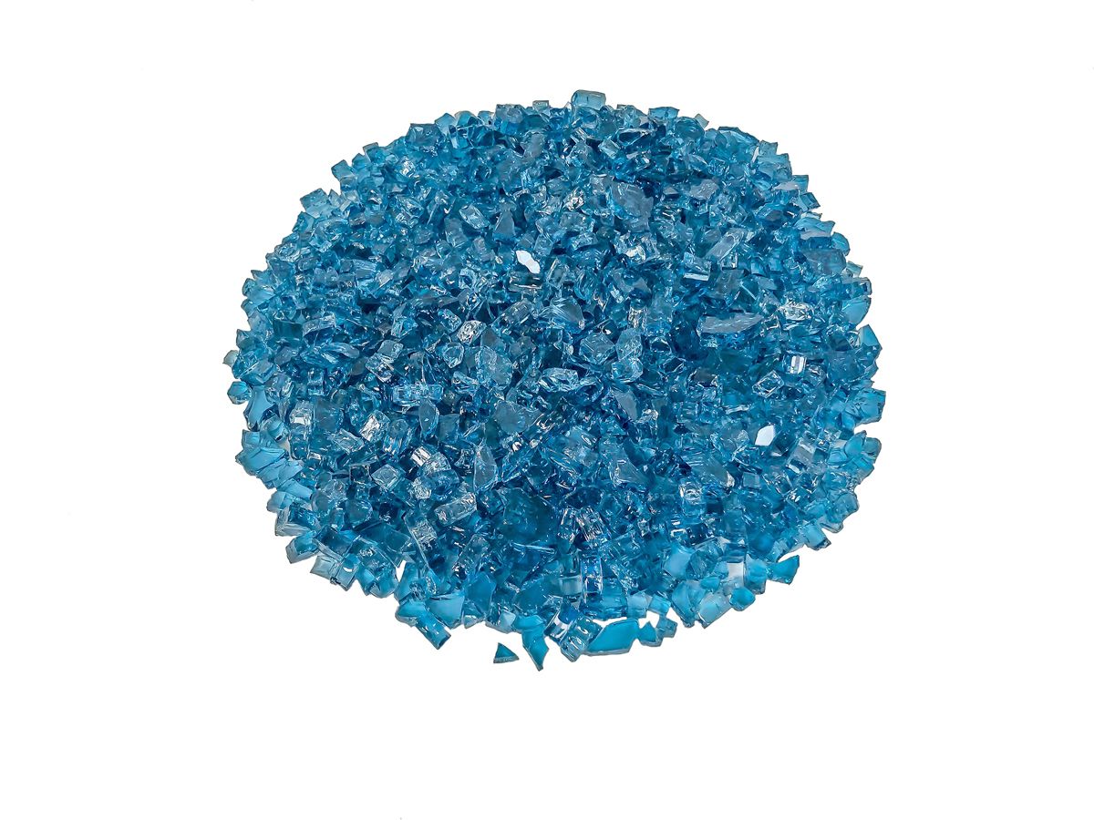 Enhance A Fire 0.25" 5 Lb. Celestite Blue Non-Reflective Crushed Tempered Fire Glass for Gas Fireplace, Electric Fireplace and Outdoor Gas Firepit