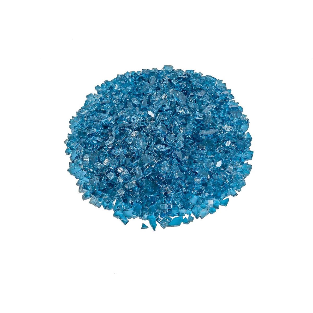 Enhance A Fire 0.25" 5 Lb. Celestite Blue Non-Reflective Crushed Tempered Fire Glass for Gas Fireplace, Electric Fireplace and Outdoor Gas Firepit
