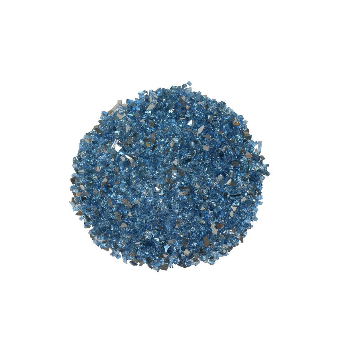 Enhance A Fire 0.25" 5 Lb. Celestite Blue Reflective Crushed Tempered Fire Glass for Gas Fireplace, Electric Fireplace and Outdoor Gas Firepit