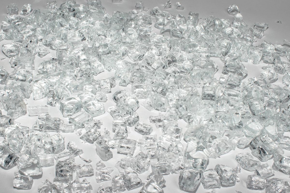 Enhance A Fire 0.25" 5 Lb. Crushed Iceberg Chips Non-Reflective Crushed Tempered Fire Glass for Gas Fireplace, Electric Fireplace and Outdoor Gas Firepit