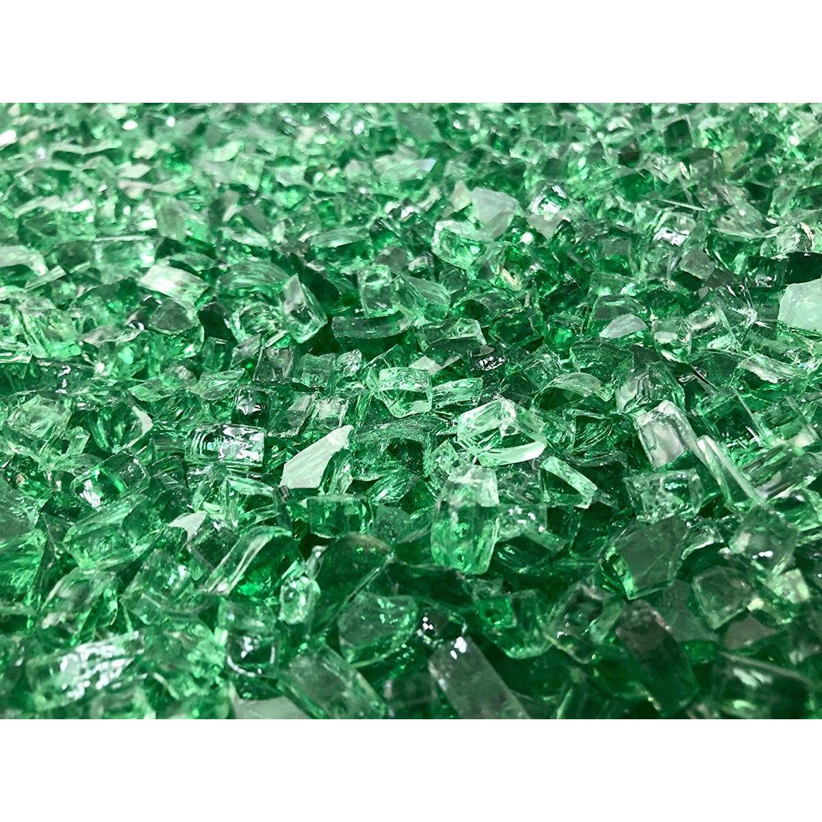 Enhance A Fire 0.25" 5 Lb. Emerald Non-Reflective Crushed Tempered Fire Glass for Gas Fireplace, Electric Fireplace and Outdoor Gas Firepit