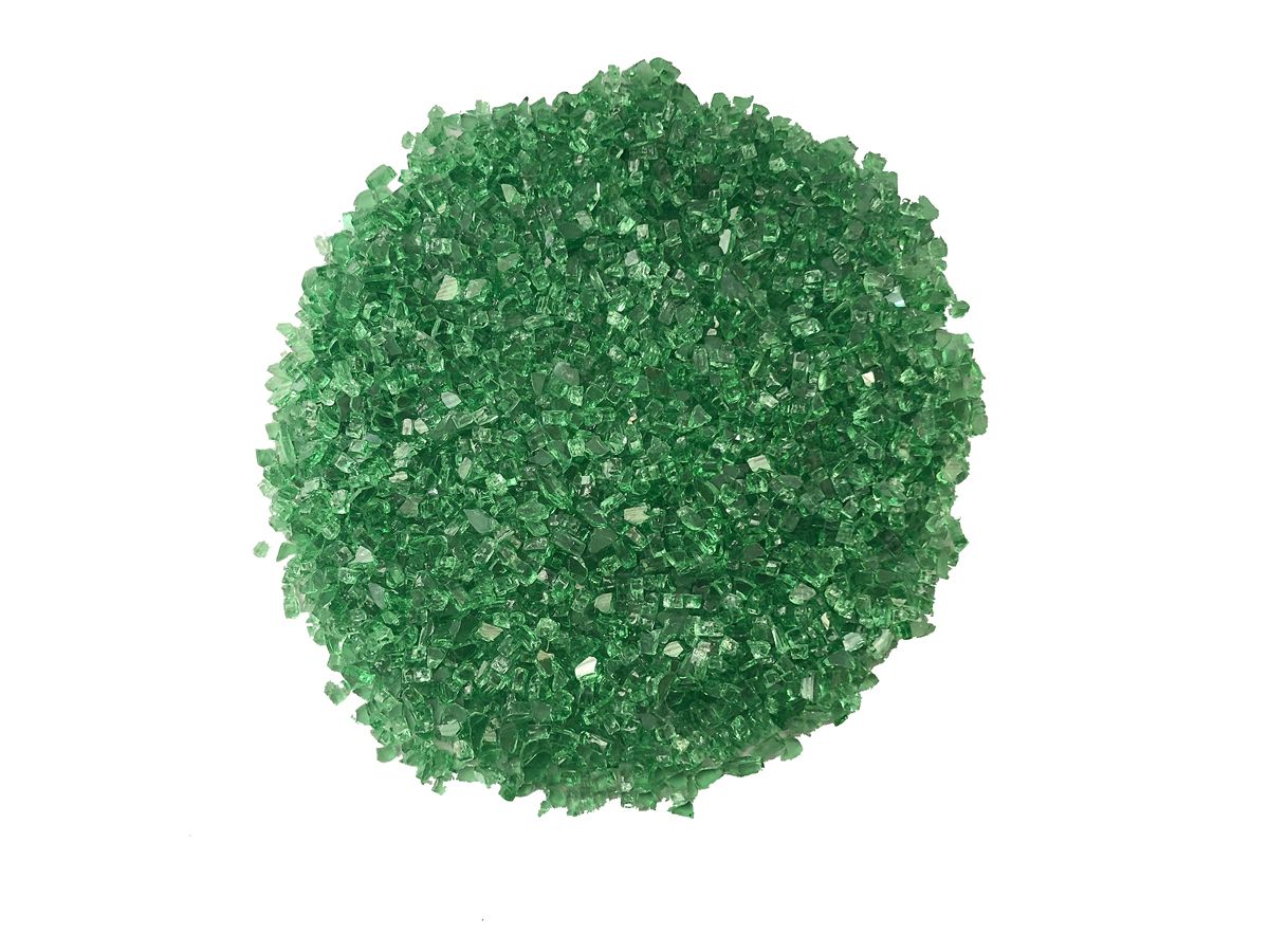 Enhance A Fire 0.25" 5 Lb. Emerald Non-Reflective Crushed Tempered Fire Glass for Gas Fireplace, Electric Fireplace and Outdoor Gas Firepit