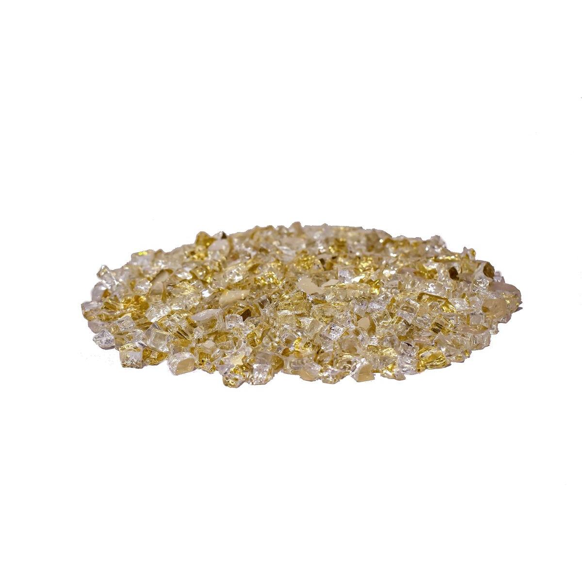 Enhance A Fire 0.25" 5 Lb. Gold Reflective Crushed Tempered Fire Glass for Gas Fireplace, Electric Fireplace and Outdoor Gas Firepit