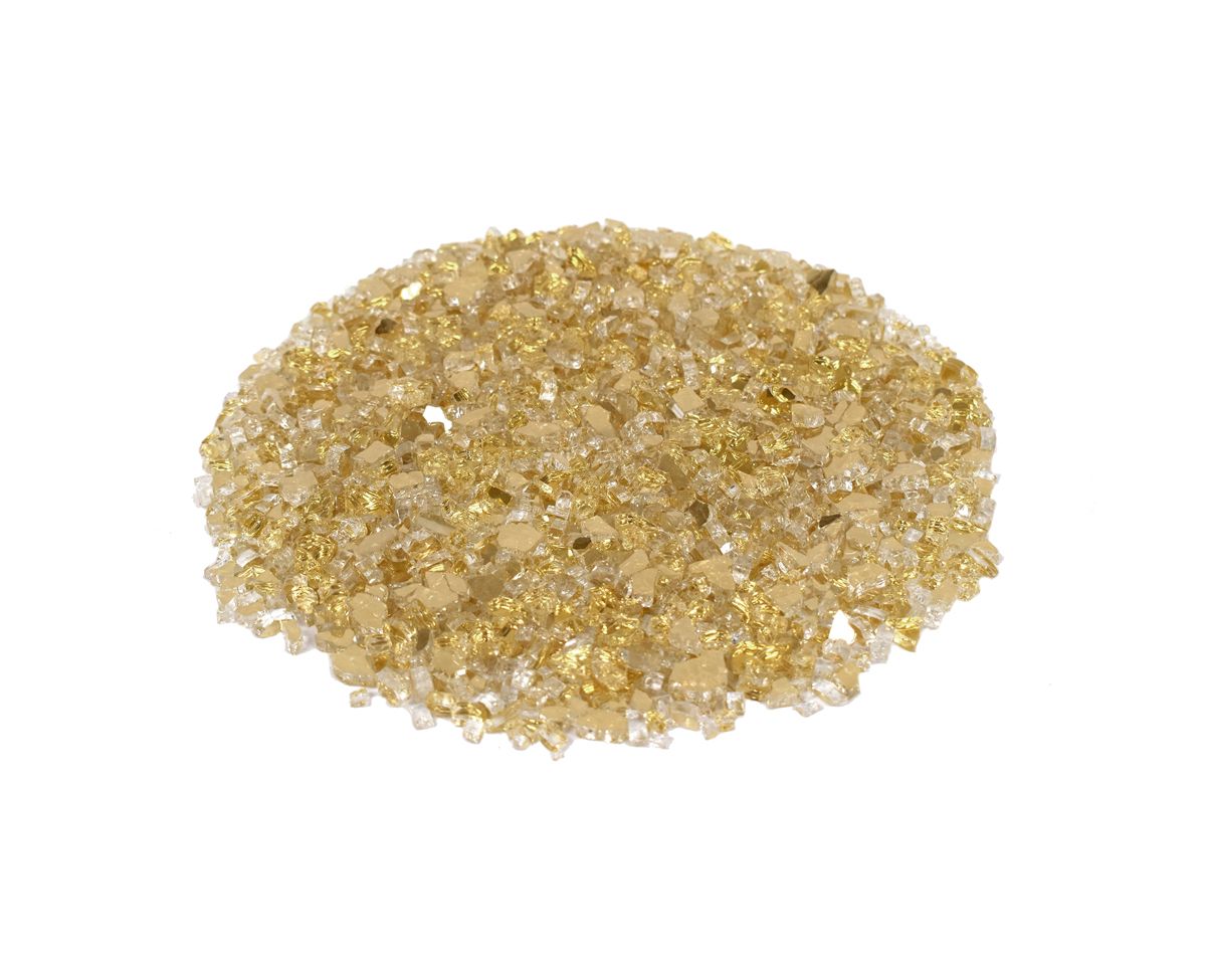Enhance A Fire 0.25" 5 Lb. Gold Reflective Crushed Tempered Fire Glass for Gas Fireplace, Electric Fireplace and Outdoor Gas Firepit