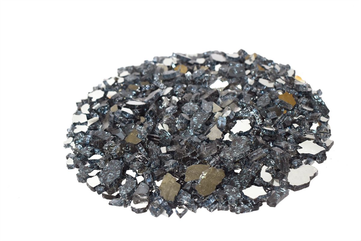 Enhance A Fire 0.25" 5 Lb. Graphite Grey Reflective Crushed Tempered Fire Glass for Gas Fireplace, Electric Fireplace and Outdoor Gas Firepit