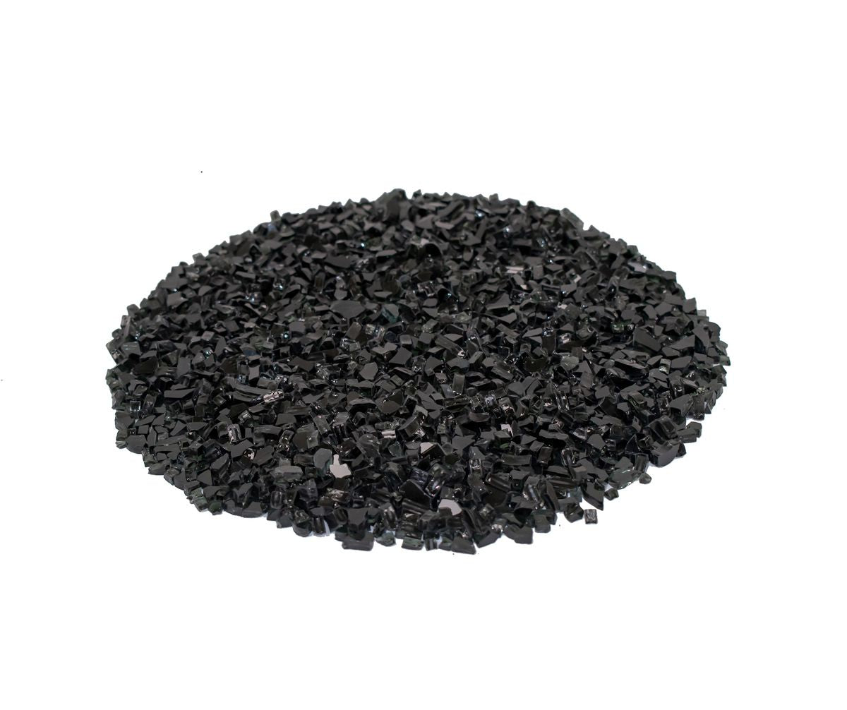 Enhance A Fire 0.25" 5 Lb. Onyx Black Non-Reflective Crushed Tempered Fire Glass for Gas Fireplace, Electric Fireplace and Outdoor Gas Firepit