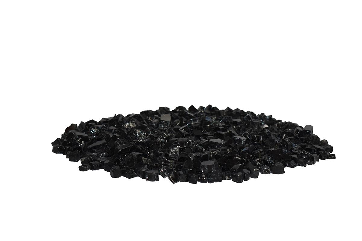 Enhance A Fire 0.25" 5 Lb. Onyx Black Non-Reflective Crushed Tempered Fire Glass for Gas Fireplace, Electric Fireplace and Outdoor Gas Firepit
