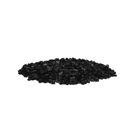 Enhance A Fire 0.25" 5 Lb. Onyx Black Non-Reflective Crushed Tempered Fire Glass for Gas Fireplace, Electric Fireplace and Outdoor Gas Firepit