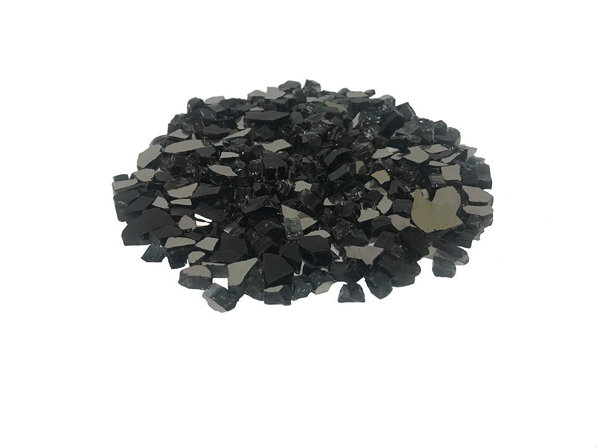 Enhance A Fire 0.25" 5 Lb. Onyx Black Reflective Crushed Tempered Fire Glass for Gas Fireplace, Electric Fireplace and Outdoor Gas Firepit