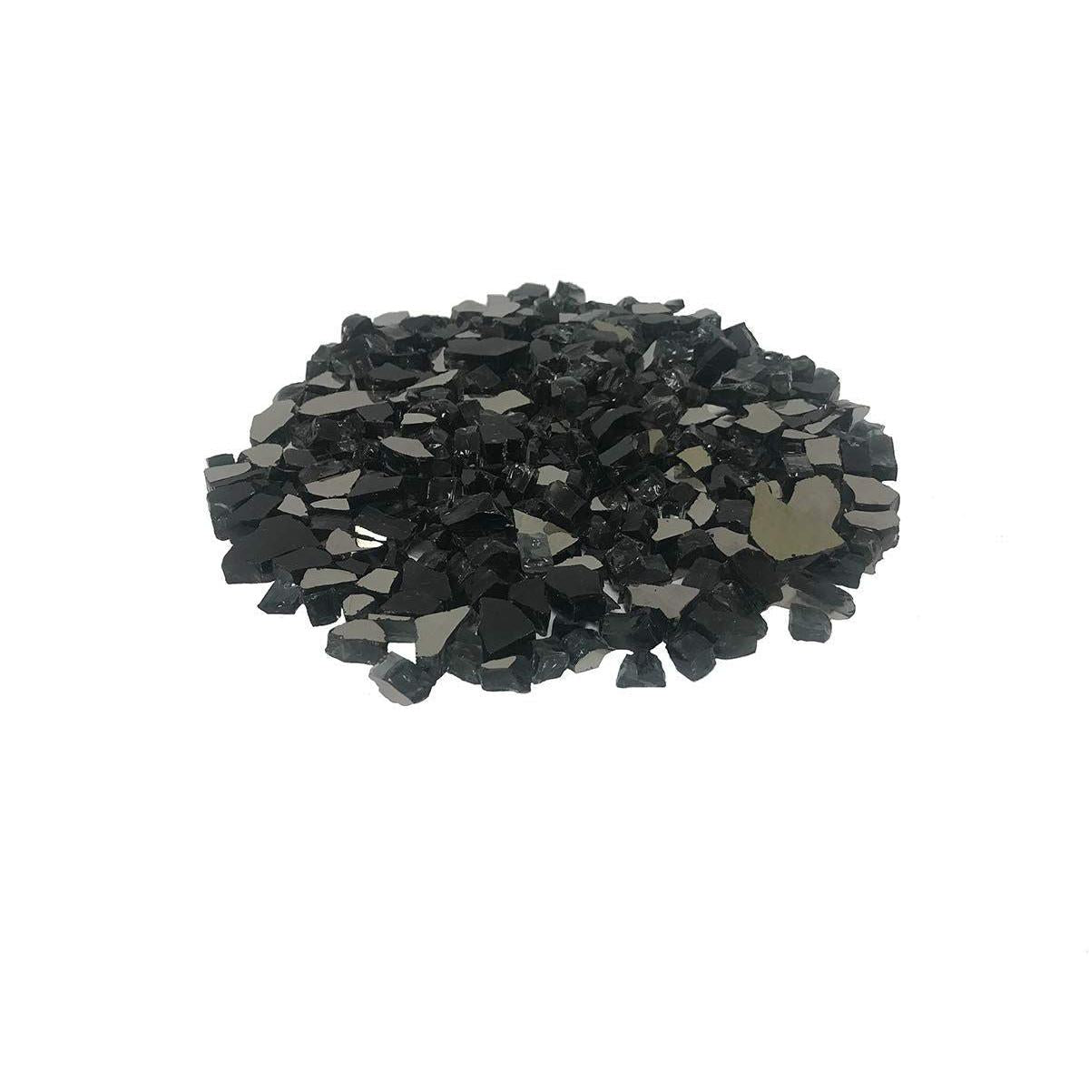 Enhance A Fire 0.25" 5 Lb. Onyx Black Reflective Crushed Tempered Fire Glass for Gas Fireplace, Electric Fireplace and Outdoor Gas Firepit