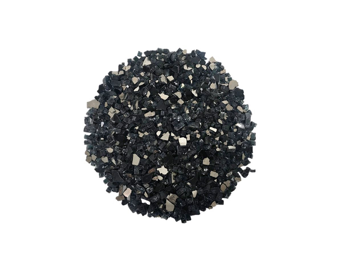 Enhance A Fire 0.25" 5 Lb. Onyx Black Reflective Crushed Tempered Fire Glass for Gas Fireplace, Electric Fireplace and Outdoor Gas Firepit