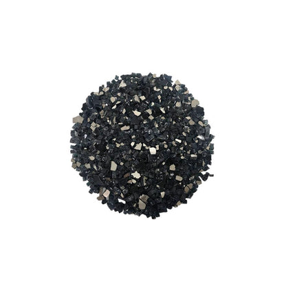 Enhance A Fire 0.25" 5 Lb. Onyx Black Reflective Crushed Tempered Fire Glass for Gas Fireplace, Electric Fireplace and Outdoor Gas Firepit