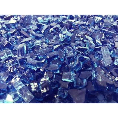 Enhance A Fire 0.25" 5 Lb. Parade Blue Non-Reflective Crushed Tempered Fire Glass for Gas Fireplace, Electric Fireplace and Outdoor Gas Firepit