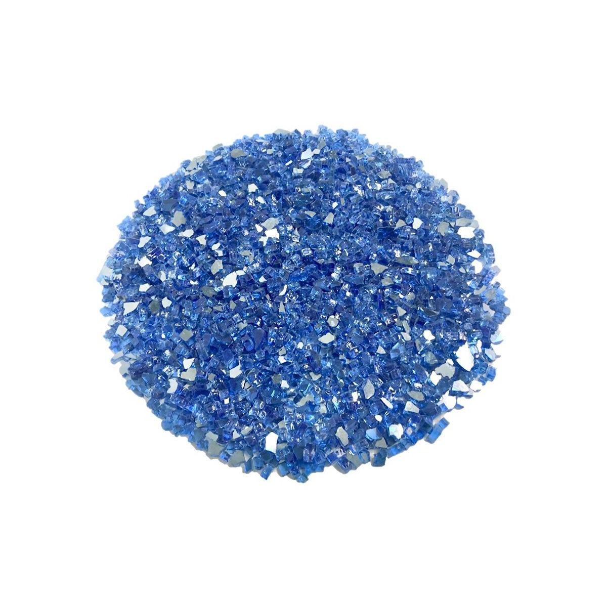 Enhance A Fire 0.25" 5 Lb. Parade Blue Reflective Crushed Tempered Fire Glass for Gas Fireplace, Electric Fireplace and Outdoor Gas Firepit