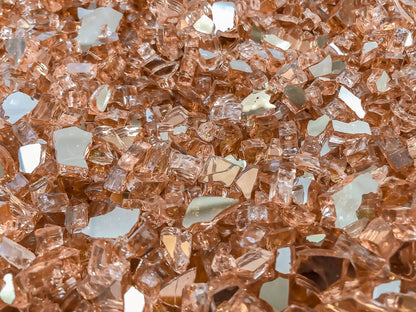 Enhance A Fire 0.25" 5 Lb. Persian Orange Reflective Crushed Tempered Fire Glass for Gas Fireplace, Electric Fireplace and Outdoor Gas Firepit