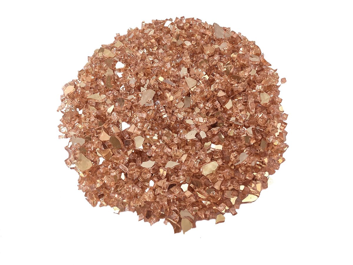 Enhance A Fire 0.25" 5 Lb. Persian Orange Reflective Crushed Tempered Fire Glass for Gas Fireplace, Electric Fireplace and Outdoor Gas Firepit