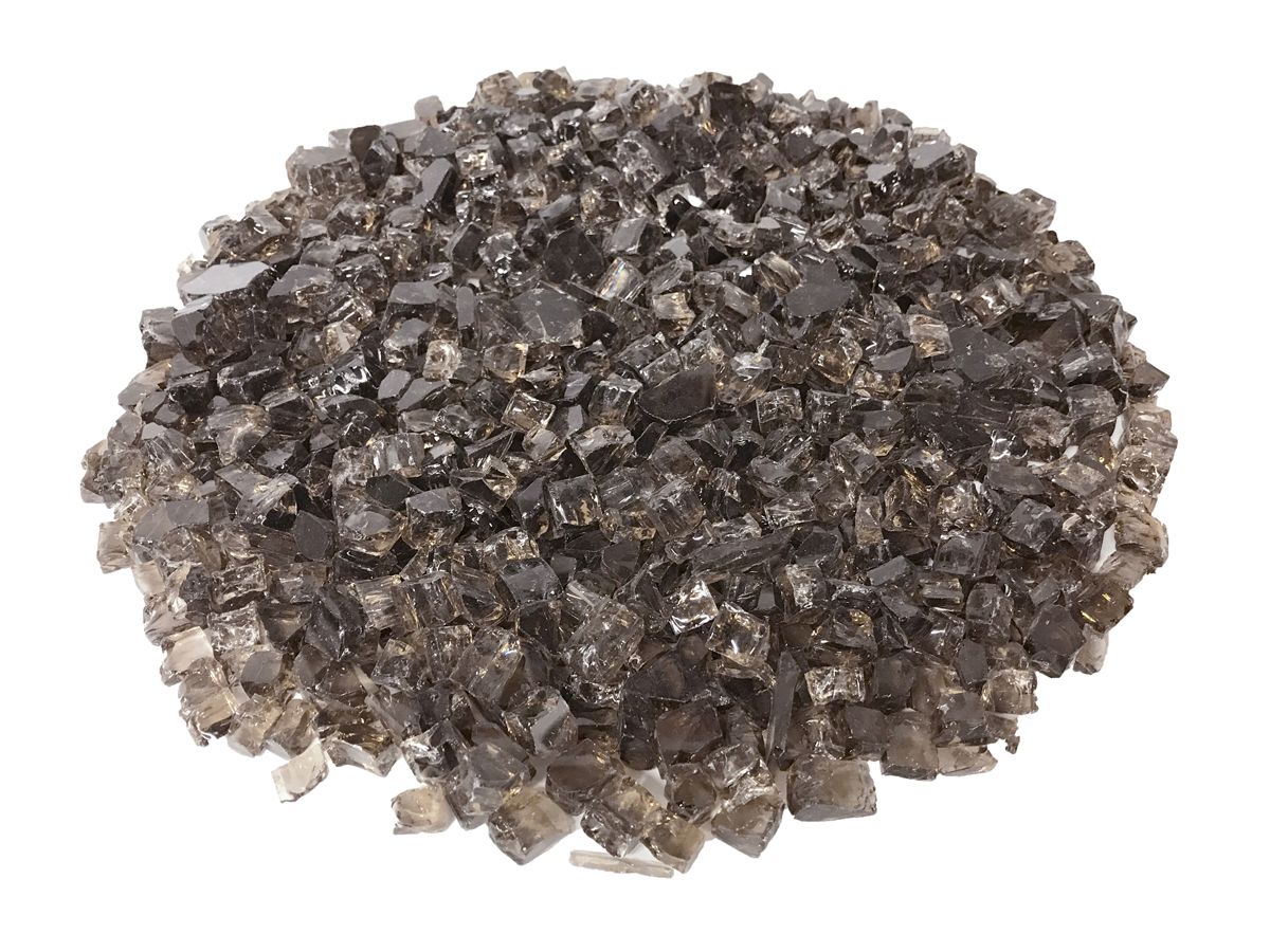 Enhance A Fire 0.25" 5 Lb. Smokey Gem Non-Reflective Crushed Tempered Fire Glass for Gas Fireplace, Electric Fireplace and Outdoor Gas Firepit