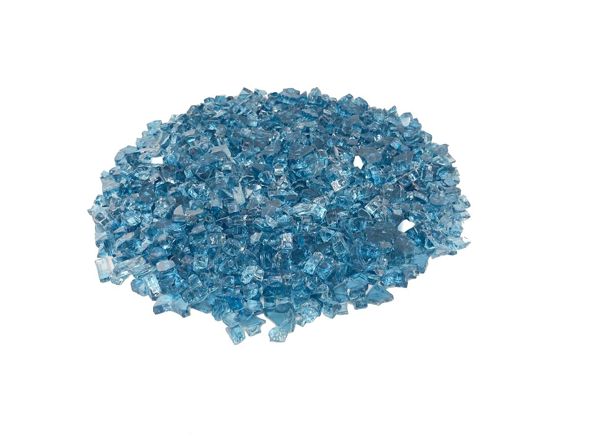 Enhance A Fire 0.5" 5 Lb. Celestite Blue Non-Reflective Crushed Tempered Fire Glass for Gas Fireplace, Electric Fireplace and Outdoor Gas Firepit