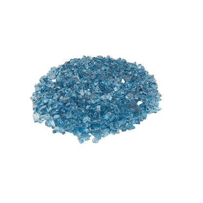 Enhance A Fire 0.5" 5 Lb. Celestite Blue Non-Reflective Crushed Tempered Fire Glass for Gas Fireplace, Electric Fireplace and Outdoor Gas Firepit