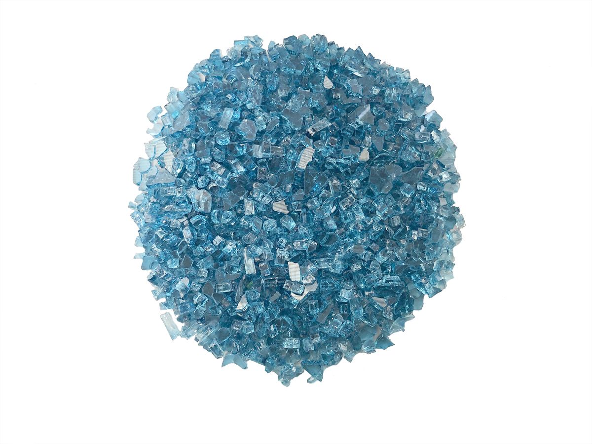 Enhance A Fire 0.5" 5 Lb. Celestite Blue Non-Reflective Crushed Tempered Fire Glass for Gas Fireplace, Electric Fireplace and Outdoor Gas Firepit
