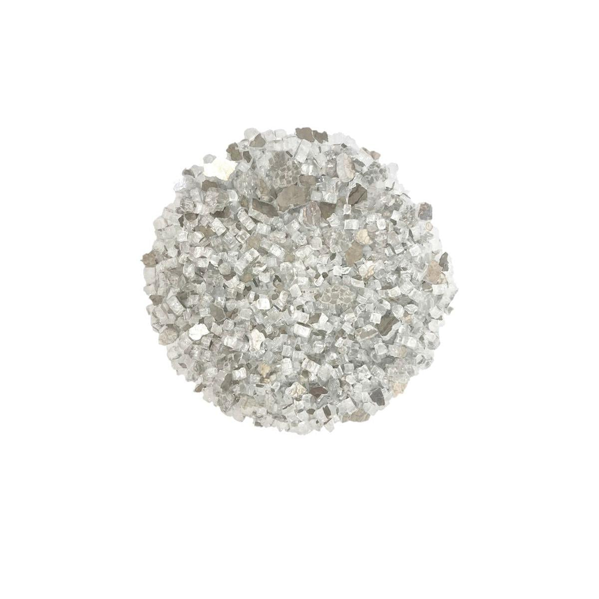Enhance A Fire 0.5" 5 Lb. Clear Silver Reflective Crushed Tempered Fire Glass for Gas Fireplace, Electric Fireplace and Outdoor Gas Firepit
