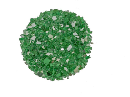 Enhance A Fire 0.5" 5 Lb. Emerald Reflective Crushed Tempered Fire Glass for Gas Fireplace, Electric Fireplace and Outdoor Gas Firepit