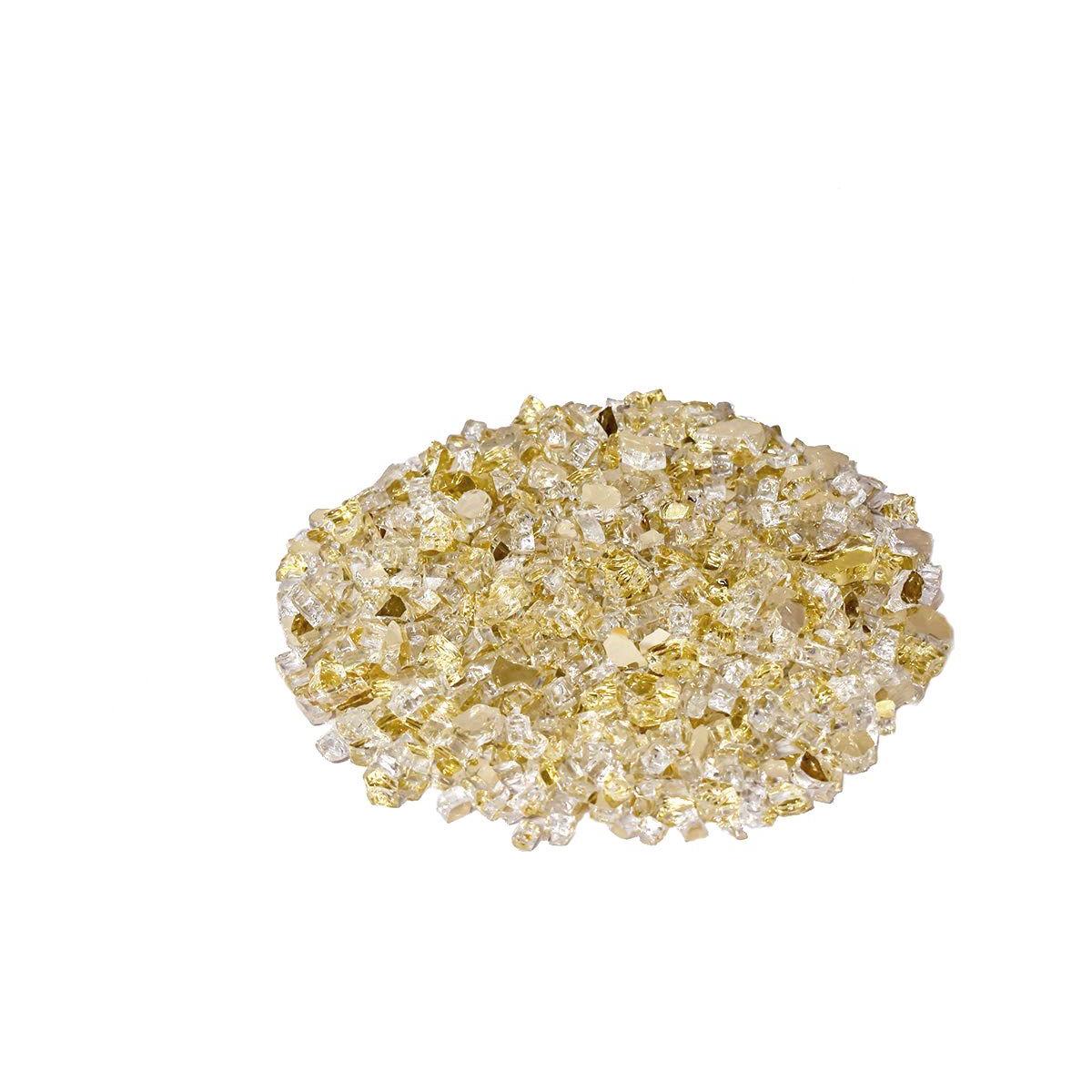 Enhance A Fire 0.5" 5 Lb. Gold Reflective Crushed Tempered Fire Glass for Gas Fireplace, Electric Fireplace and Outdoor Gas Firepit