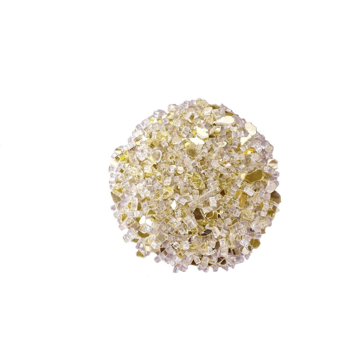 Enhance A Fire 0.5" 5 Lb. Gold Reflective Crushed Tempered Fire Glass for Gas Fireplace, Electric Fireplace and Outdoor Gas Firepit