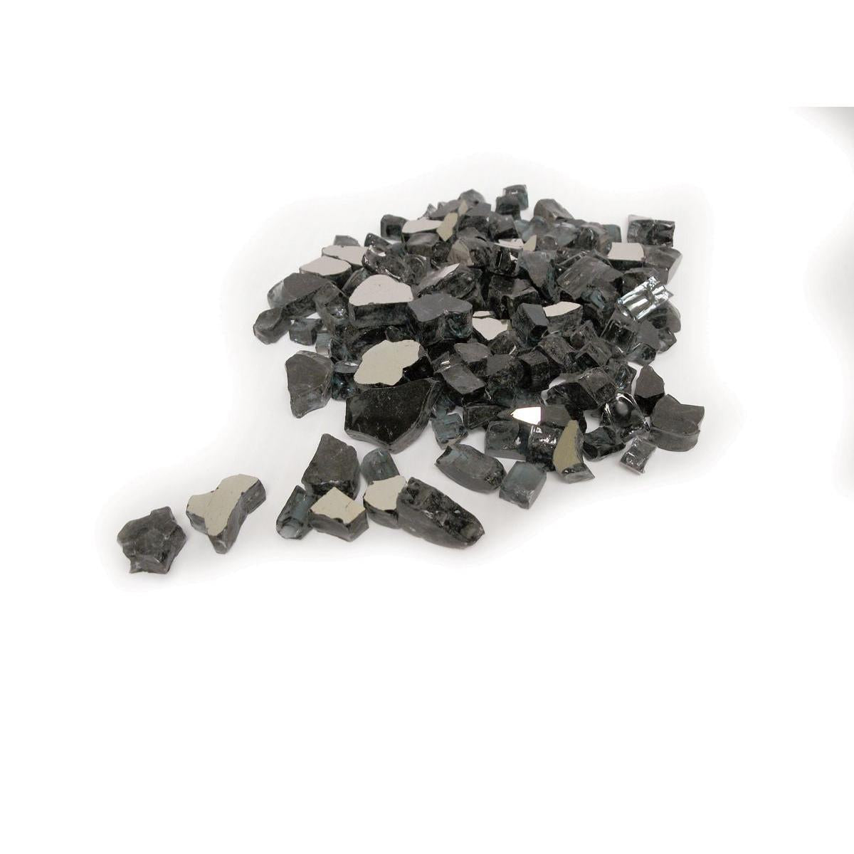 Enhance A Fire 0.5" 5 Lb. Graphite Grey Reflective Crushed Tempered Fire Glass for Gas Fireplace, Electric Fireplace and Outdoor Gas Firepit