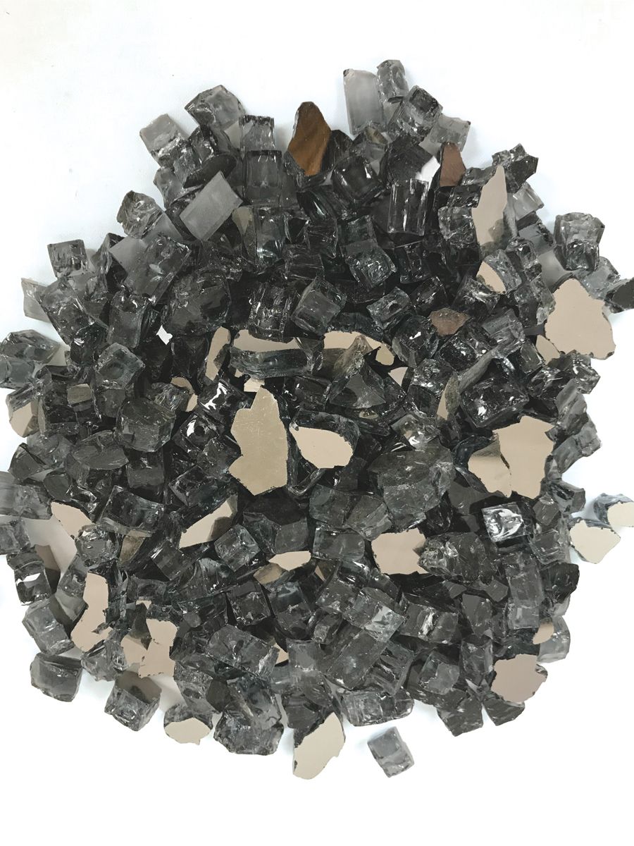 Enhance A Fire 0.5" 5 Lb. Graphite Grey Reflective Crushed Tempered Fire Glass for Gas Fireplace, Electric Fireplace and Outdoor Gas Firepit