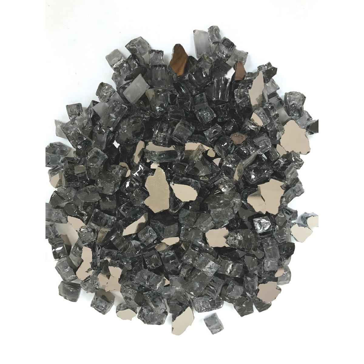Enhance A Fire 0.5" 5 Lb. Graphite Grey Reflective Crushed Tempered Fire Glass for Gas Fireplace, Electric Fireplace and Outdoor Gas Firepit