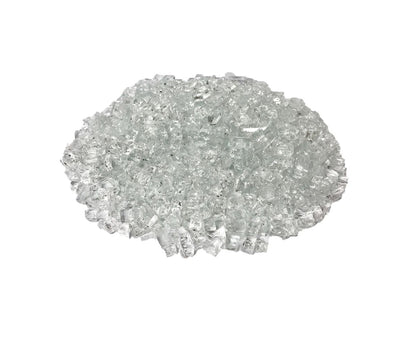Enhance A Fire 0.5" 5 Lb. Iceberg Chips Non-Reflective Crushed Tempered Fire Glass for Gas Fireplace, Electric Fireplace and Outdoor Gas Firepit