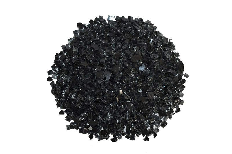 Enhance A Fire 0.5" 5 Lb. Onyx Black Non-Reflective Crushed Tempered Fire Glass for Gas Fireplace, Electric Fireplace and Outdoor Gas Firepit